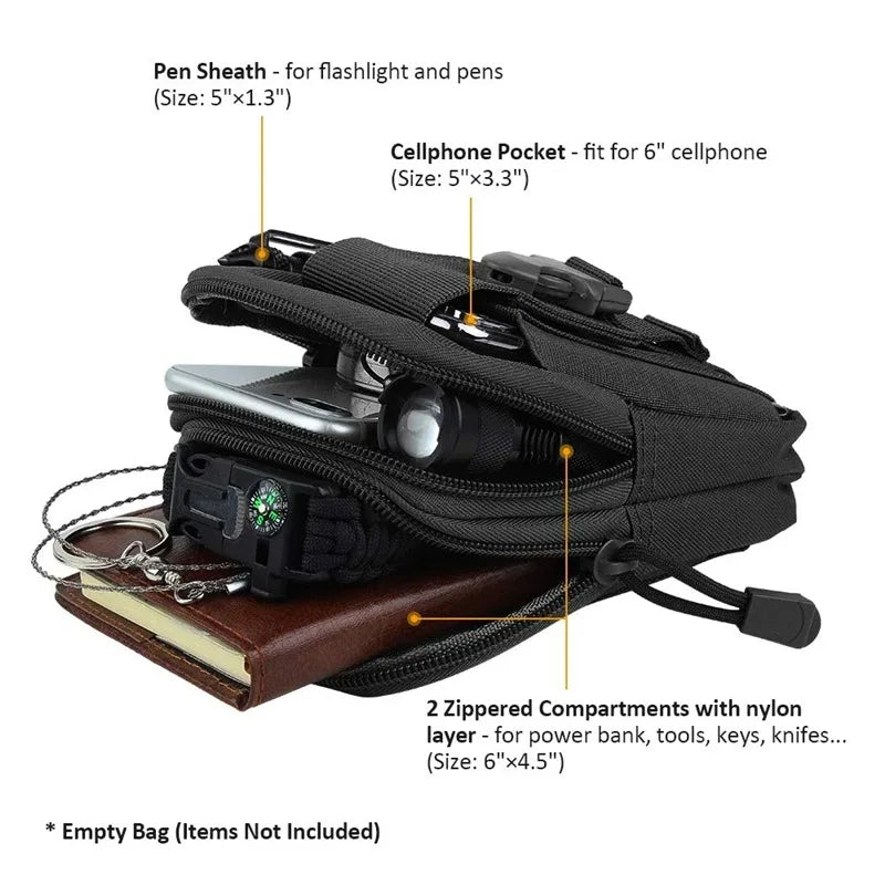 Mobile Phone Case Pouch Waist Bag Waterproof Nylon Multifunction Casual Men Waist Pack Male Small Bag Beauty World Shop
