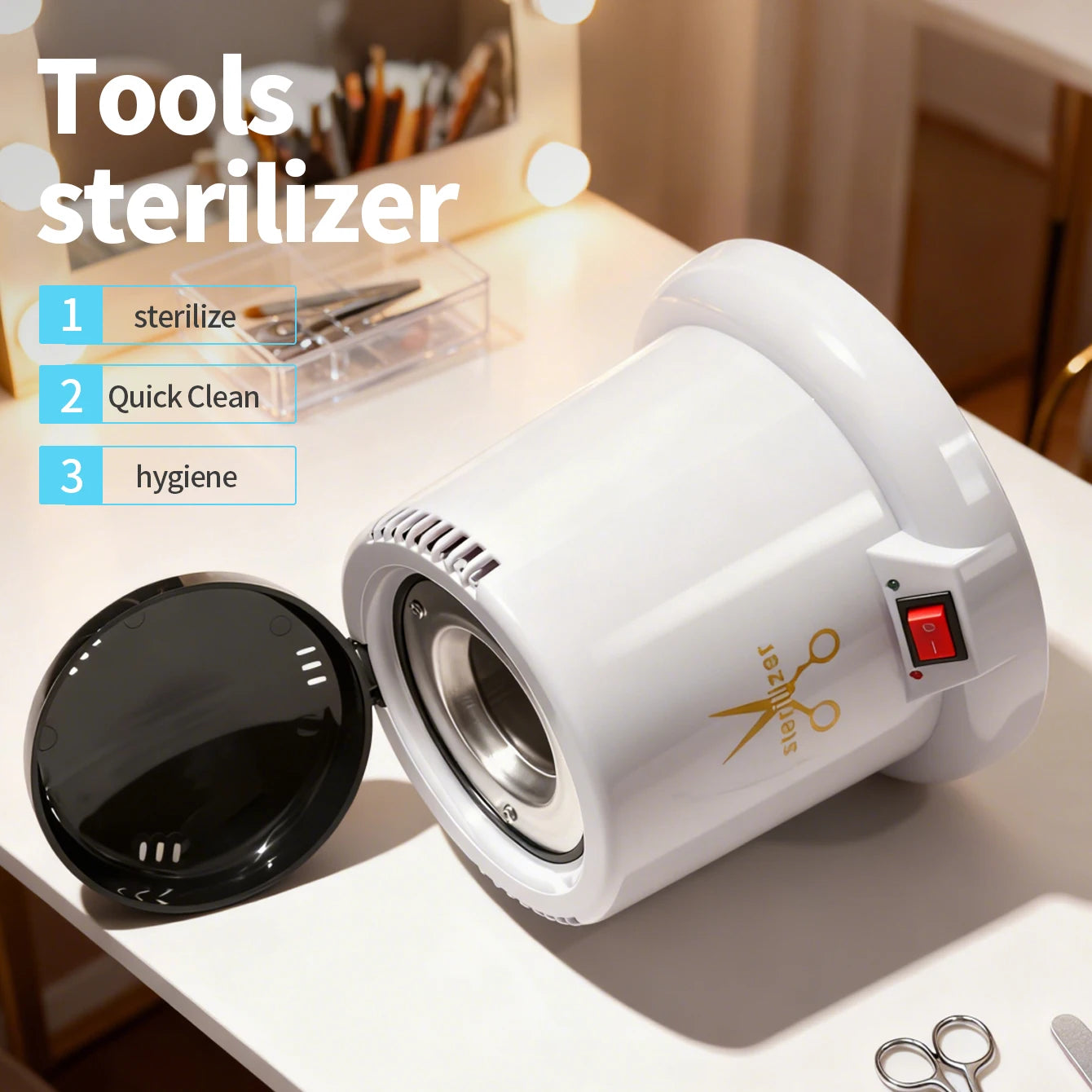 Nail Tool Sterilizer for Esthetician Sterilization Machine Metal Nail art Tools Haves Autoclave Sterilizers High Temperature Beauty World Shop