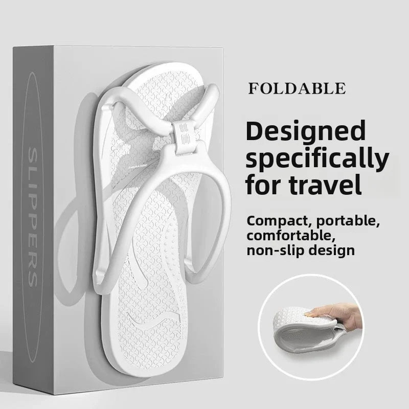 Foldable Travel Slippers Unisex EVA Flip Flops Hotel Non Slip Bathroom Indoor Outdoor Portable Lightweight Comfortable Beauty World Shop