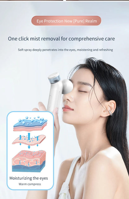 Electric Eye Massager with Nano Steam Hot Compress  and Moisturizing Spray Eye Massage Device for Eye Fatigue Relief and Care Beauty World Shop