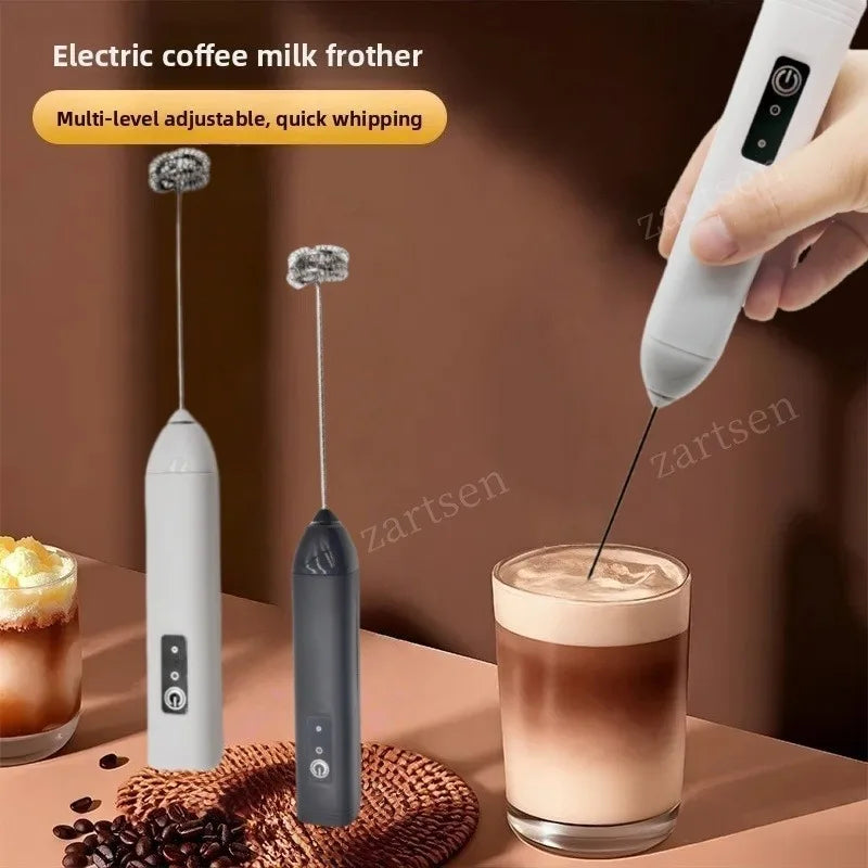 Wireless Milk Frother Electric Type-C Handheld Blender Stainless Steel Mini Coffee Maker Whisk Mixer For Coffee Cappuccino Cream Beauty World Shop