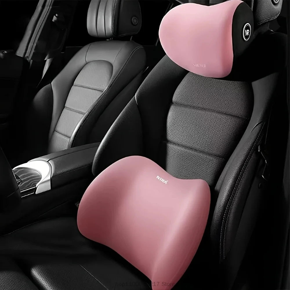 Ergonomic memory foam car seat cushion - suitable for all seasons comfort car headrest - lumbar cushion or headrest or set Beauty World Shop