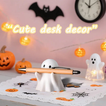 Cute Halloween Ghost Pen Holder Little Ghost Statue Design Pencil Support for Home Office Desktop Decoration Beauty World Shop