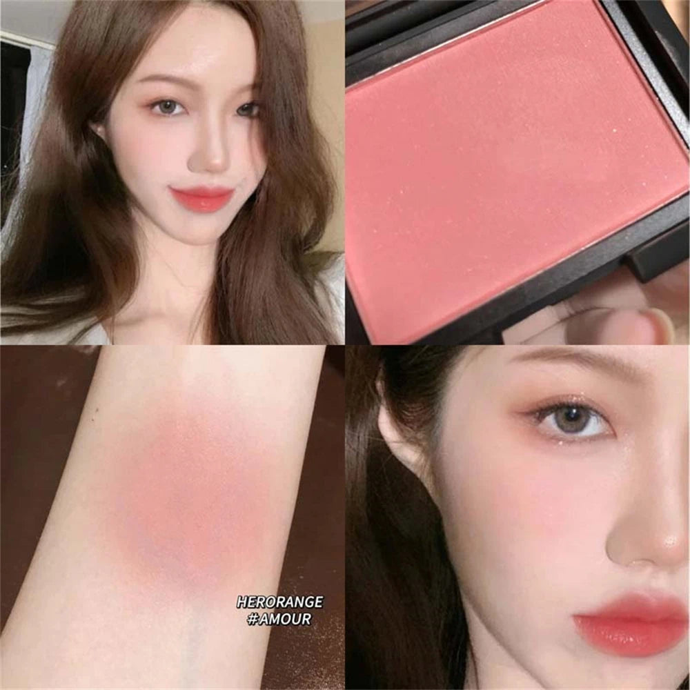 Monochrome Matte Blusher Palette Soft Silky Cheek Natural Facial Rouge Plate Lasting Nude Low Saturation Powder Blusher Disk Beauty World Shop
