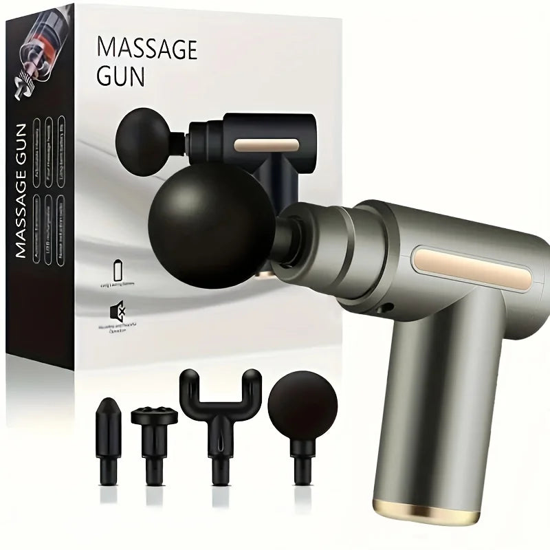 Portable Button Fascia Gun Deep Tissue Massage Mini Lightweight and Adjustable Speed Massage Equipment Suitable for the Body Beauty Fashion