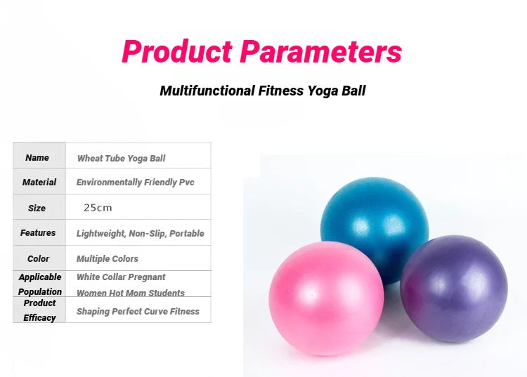 Yoga Pilates Explosion-Proof Ball Exercise Gymnastic Fitness Balance Gym Core Indoor Training Mini Balls Small Therapy Improves Beauty World Shop