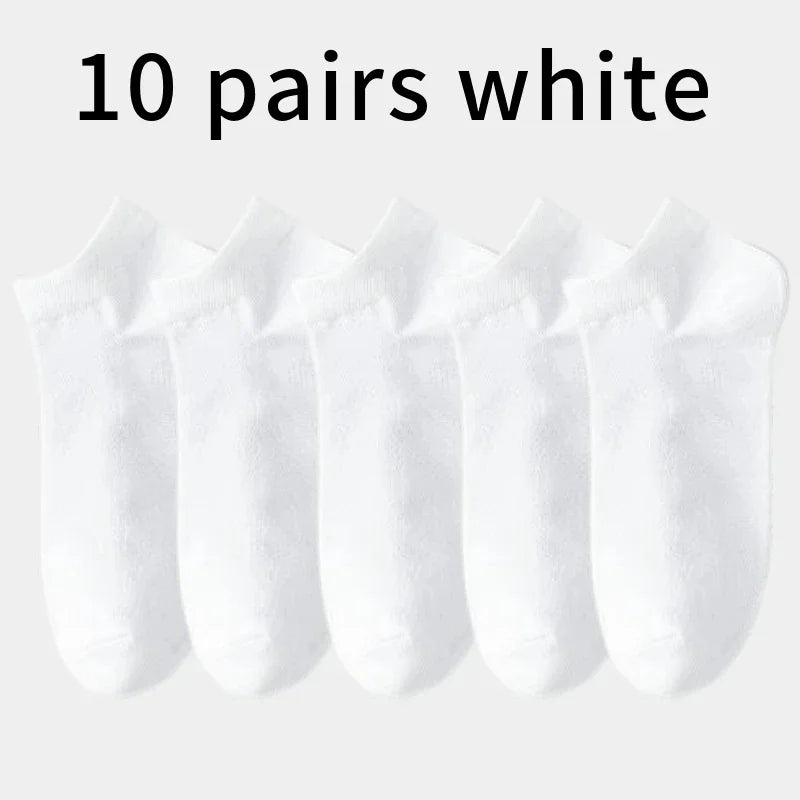 Men's Mid-Calf Cotton Socks 10/5/3 Pairs | Soft Breathable All-Season Crew Socks Solid Color for Daily Work, Sports &Casual Wear Beauty World Shop