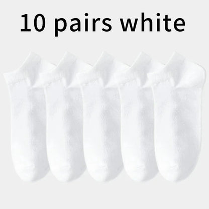 Men's Mid-Calf Cotton Socks 10/5/3 Pairs | Soft Breathable All-Season Crew Socks Solid Color for Daily Work, Sports &Casual Wear Beauty World Shop