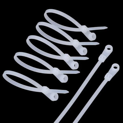 500/100PCS Screw Hole Cable Ties Reusable Fixed Nylon Cable Ties Self-locking Cord Ties Straps Fastening Loop Office Organizer Beauty World Shop