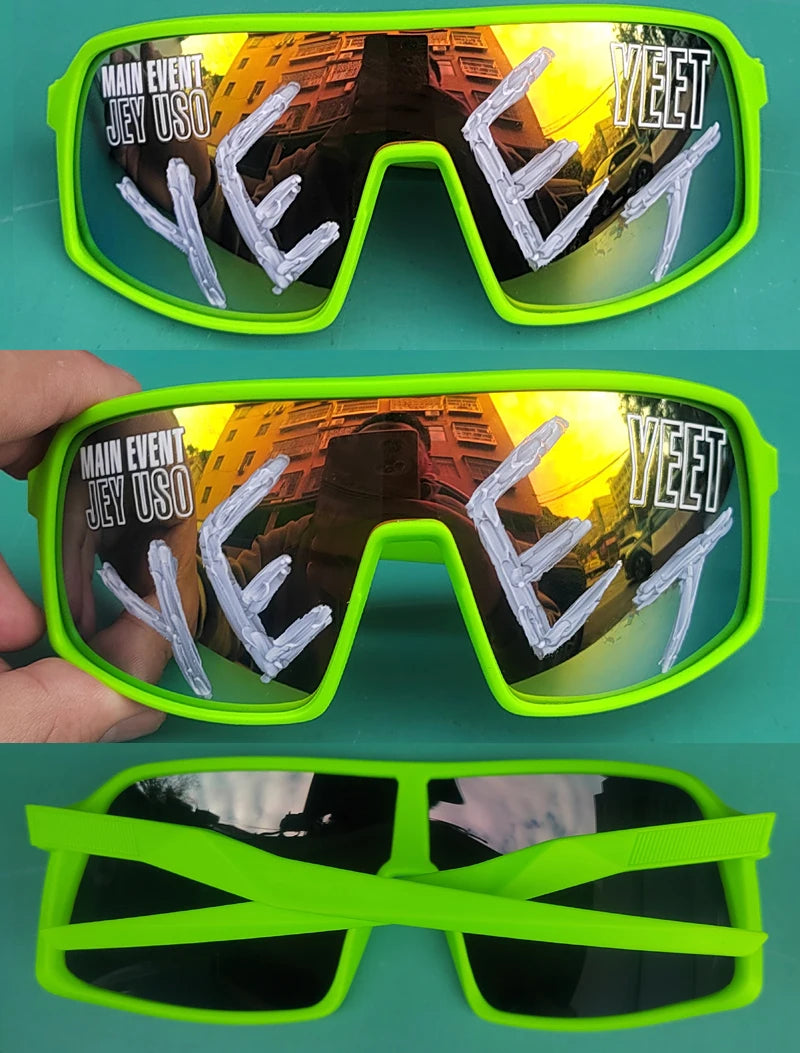 Jey Uso YEET Sunglasses Sports Shades MAIN EVENT Blue Glasses Bloodline USOS RARE Colors Motorcycle Glasses Beauty World Shop