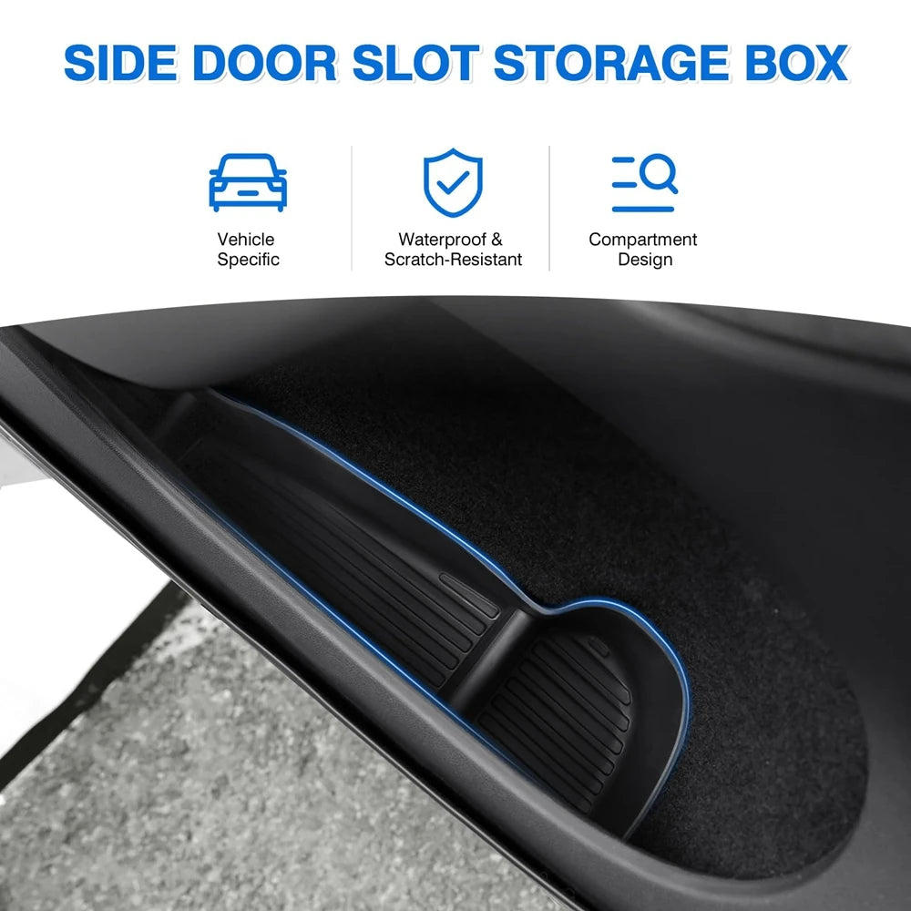 Door Side Storage Box Front Rear Door Handle Armrest Tray Organizer for Tesla Model 3 and Model Y Juniper 2025 Car Accessories Beauty World Shop