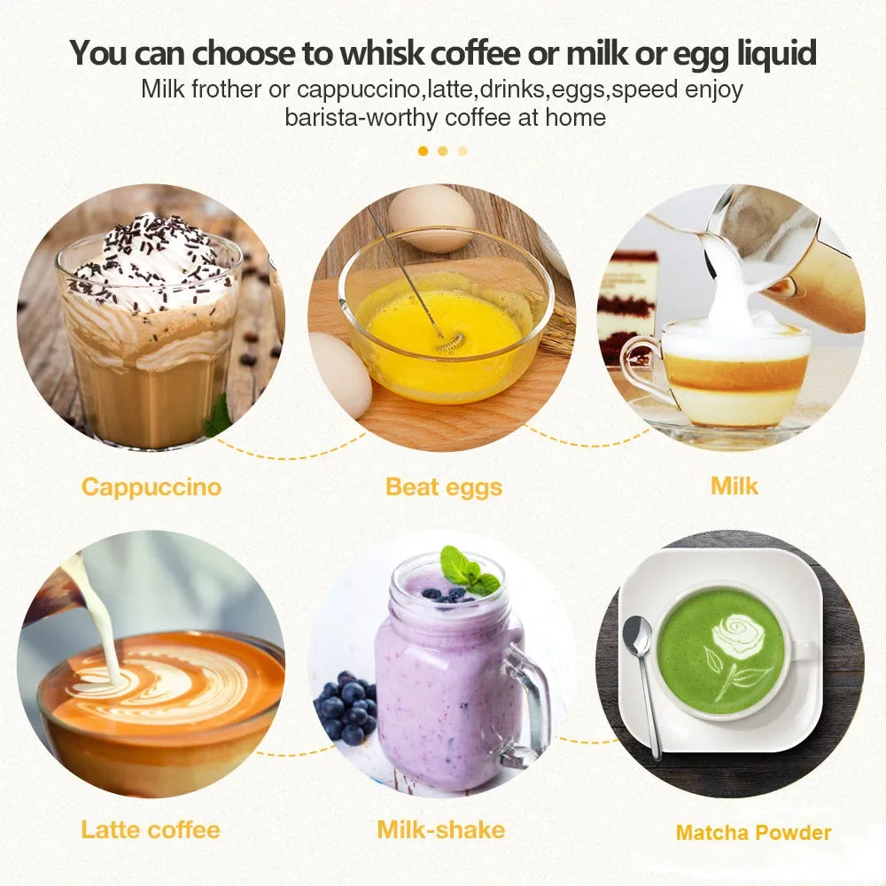 2026 NEW HOT stainless steel high-speed milk frother, coffee frother multi-purpose suitable for coffee households And baking use Beauty World Shop