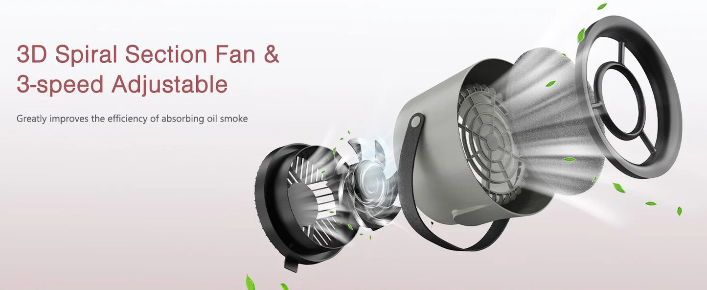 2025 New Portable Exhaust Fan Small Kitchen Hood Extractor Barbecue USB Supply Desktop Range Hoods Mini Suction Cooker Hood Beauty World Shop