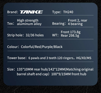 TANKE 120 Click Hub Bearing MTB Hub Front Rear 32 36 Holes Disc Brake Bicycle Hubs 7 8 9 10 11 12 Speed Quick Release 6 Pawl Hub Beauty World Shop
