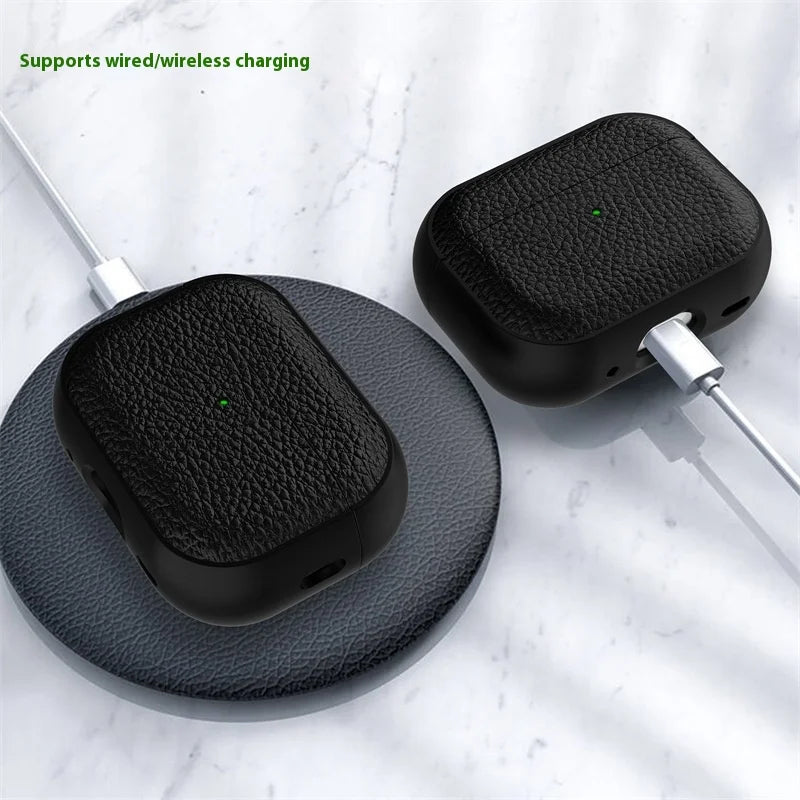 2025 Capa For AirPods Pro 3 Case Soft TPU Leather Design Protective Cover For AirPods 4 3 2 1 Pro 2 Pro2 Pro3 Cases With Lanyard