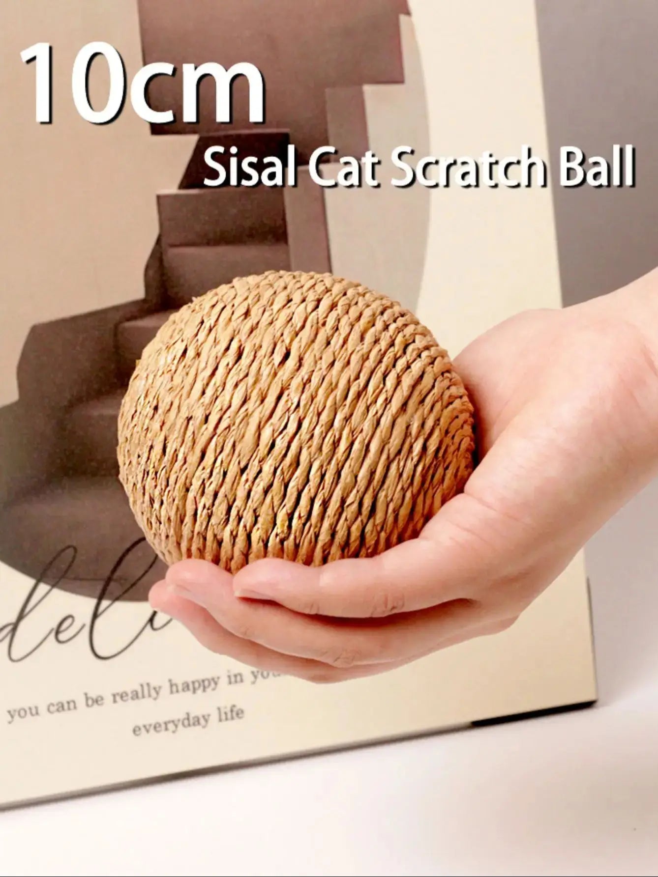 10CM Interactive Sisal Cat Scratching Ball Toy For Kitten Teeth Cleaning Anti Bite Cat Ball Sounding Toy Pet Supplies Beauty World Shop
