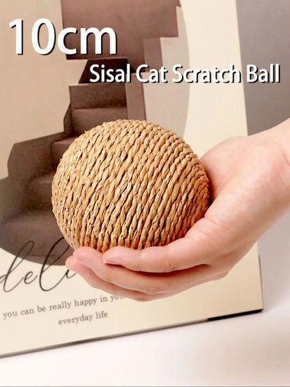 10CM Interactive Sisal Cat Scratching Ball Toy For Kitten Teeth Cleaning Anti Bite Cat Ball Sounding Toy Pet Supplies Beauty World Shop