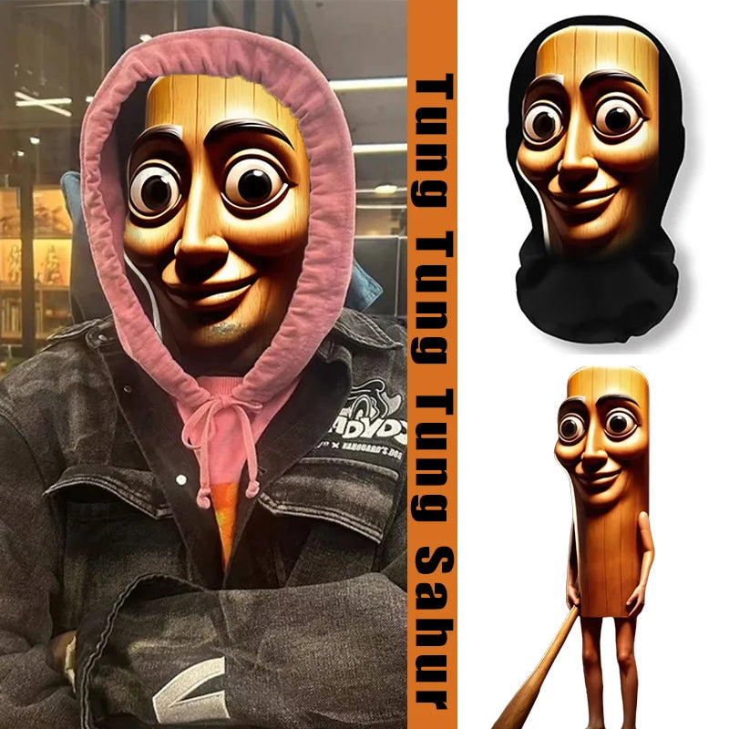 NEW 3D Printed Full Face Mask TungTungTung Sahur Mesh Mask For Men Party Supplies Funny Cosplay Props Novel Beauty World Shop
