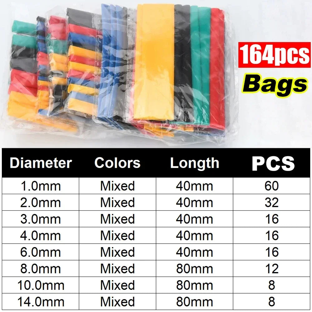 Heat Shrink Tube Kit Thermoresistant Tubing Heat Shrink Wire Wrapping Electrical Connection Cable Insulation Sleeved Protecter Beauty World Shop