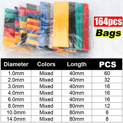 Heat Shrink Tube Kit Thermoresistant Tubing Heat Shrink Wire Wrapping Electrical Connection Cable Insulation Sleeved Protecter Beauty World Shop