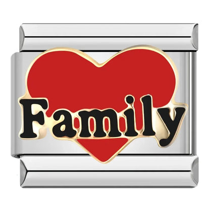 Hapiship 2024 Women Color Glaze Sexy Family Sweet Kiss Me Charm Links Fit 9mm Bracelet Stainless Steel Making Jewelry DJ717-C Beauty World Shop