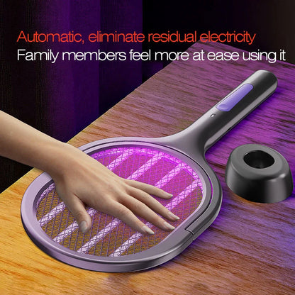 Telescopic Electric Mosquito Swatter & UV Trap Lamp, Extendable 109cm, Safe Physical Killer, Rechargeable, Wall Mount No Gap Beauty World Shop