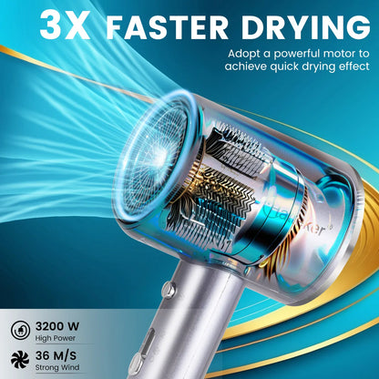 Salon 3200W Hair Dryer,Professional Ionic Hair Blow Dryer,High-speed Hair Dryer,Heat Protection Hairdryer,Hair Styling Hairdryer