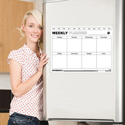 Magnetic Refrigerator Calendar Sticker - Reusable Weekly/Monthly Planner, Customizable Note Board for Home Office Beauty World Shop