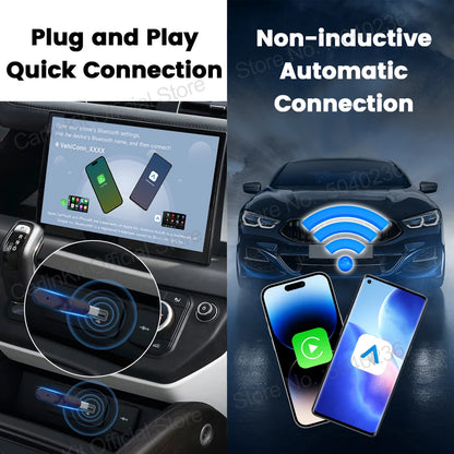 CarlinKit 5.0 Mini Ultra Wireless Adapter Wireless CarPlay Android Auto For OEM Car Plug and Play WiFi Bluetooth Auto Connection Beauty World Shop