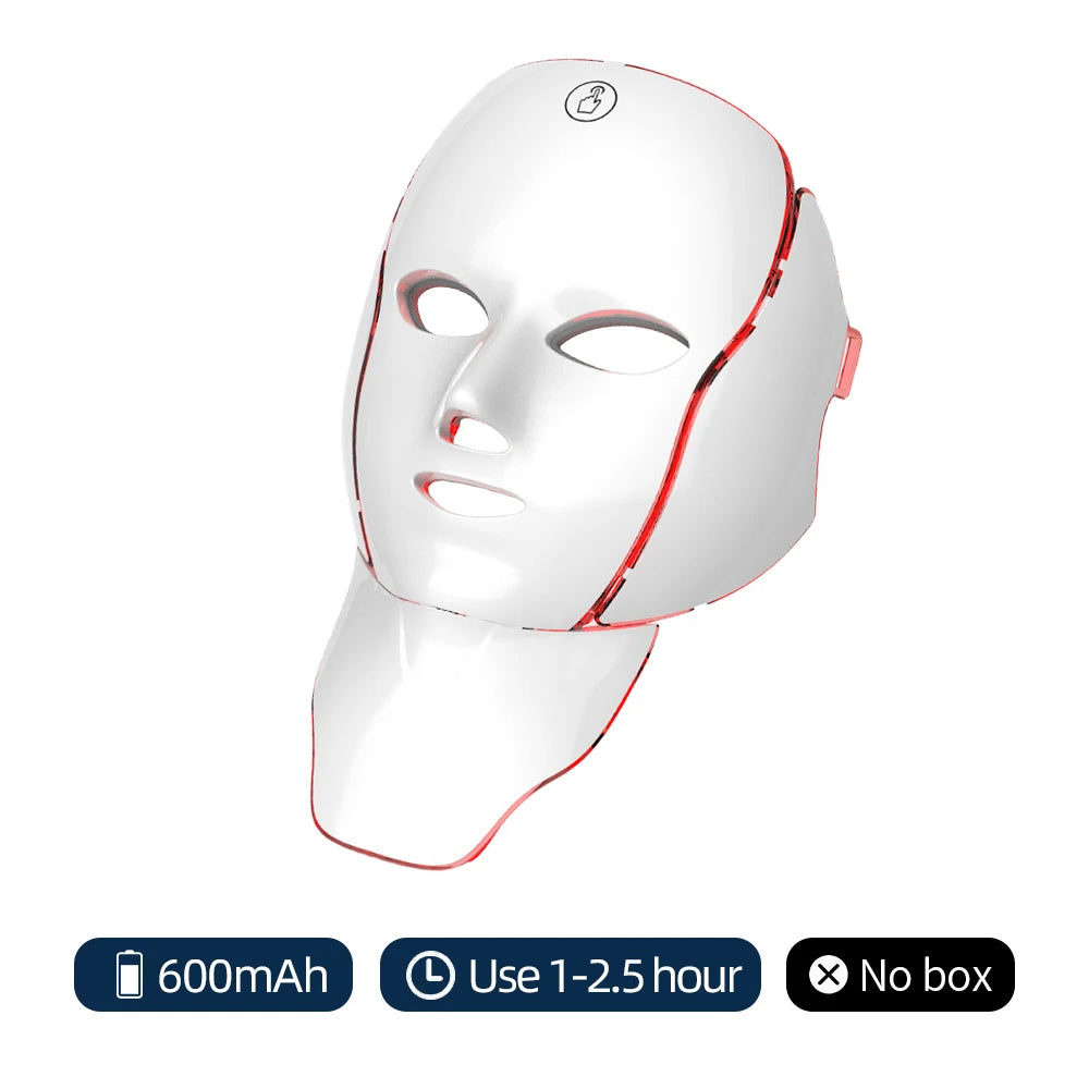 Face Neck Beauty Mask 7 Colors Light LED Mask Photon Red Light Facial Skin Care Repair Skin Anti Aging Wrinkle Skin Tightening Beauty World Shop