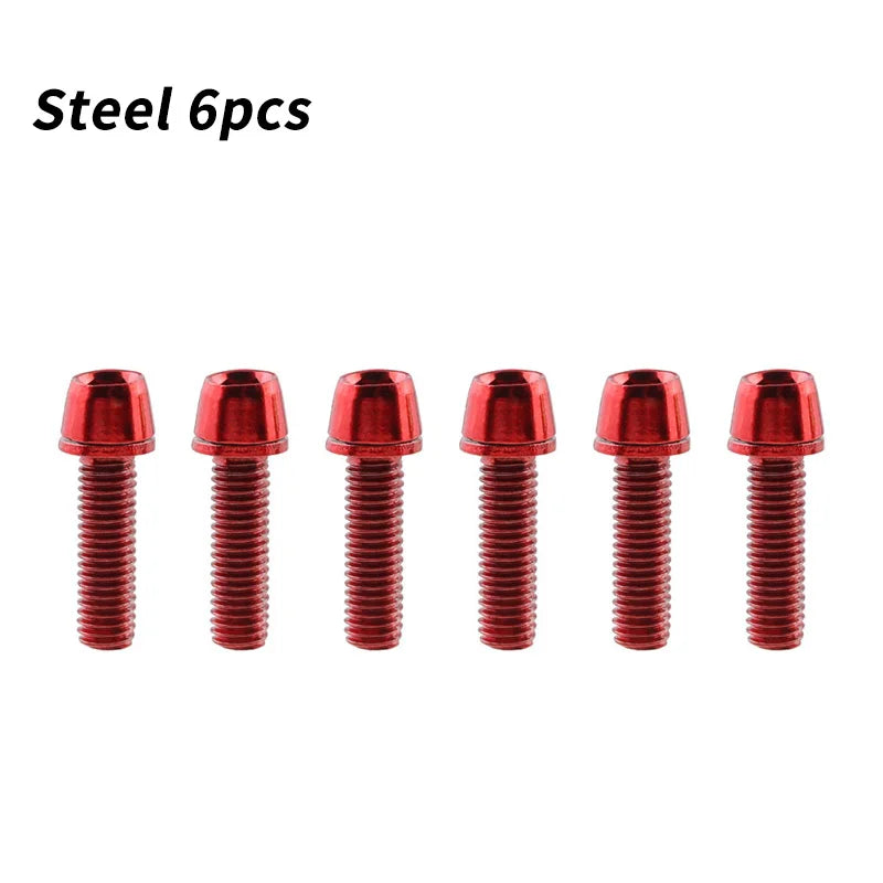 MUQZI 6pcs Stem Bolts M5x17mm Bicycle Handlebar Stem Screw With Washer MTB Road Bike Stem Riser Screw Beauty World Shop