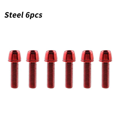 MUQZI 6pcs Stem Bolts M5x17mm Bicycle Handlebar Stem Screw With Washer MTB Road Bike Stem Riser Screw Beauty World Shop