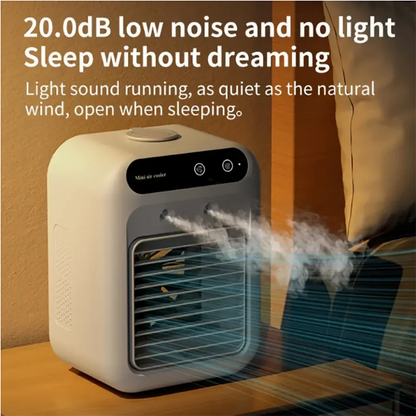 Portable mini desktop Air Conditioner Fan, Low Noise, Powerful Humidifier and Cooling Function, USB Charging, Transparent Design Beauty World Shop