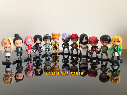 New 12pcs/set Anime Figure Naruto Shippuden Hinata Sasuke Itachi Kakashi Gaara Action Figure Q Version PVC Figures Toys  Gift Beauty World Shop