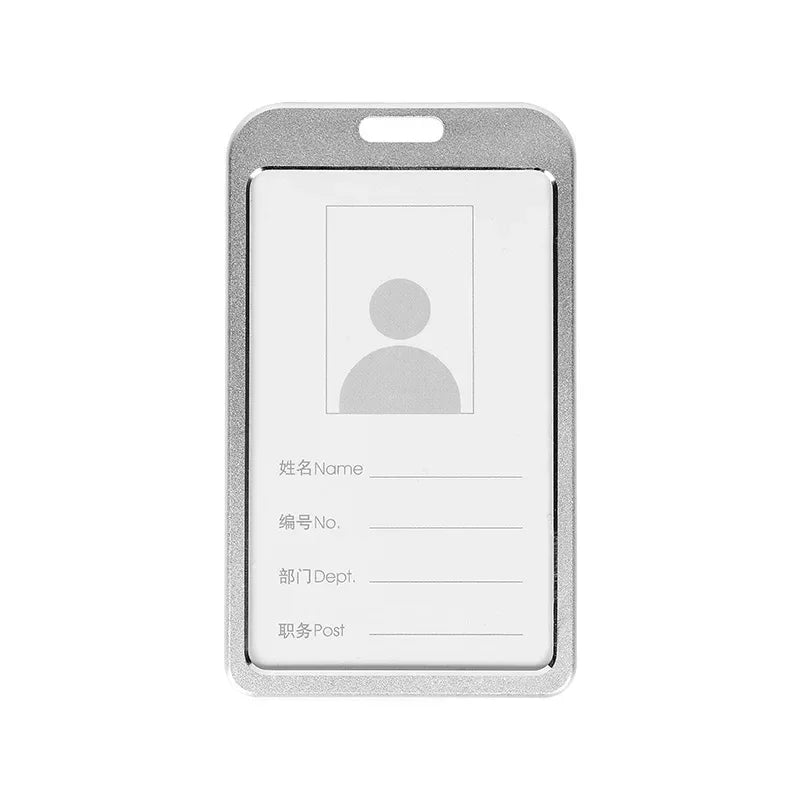 1 Pcs Aluminum Alloy Card Cover Case Bank Business Work Card Holder with ABS Retractable Badge Reel Credit ID Card Badge Bag Beauty World Shop