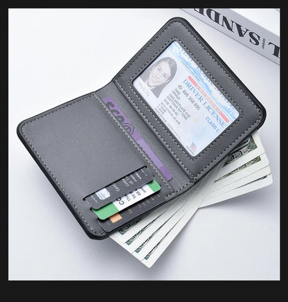 1Pc New Ultra-thin Mini Soft PU Leather Credit Card Wallet Holder Short Vertical High Quality Men's Wallet Beauty World Shop