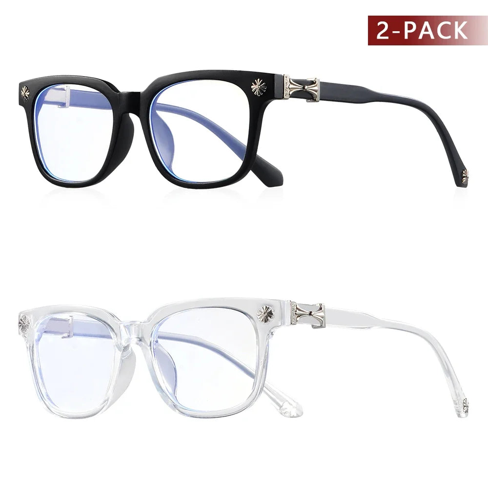 Classic 1Pcs Square Anti Blue Light Glasses For Men And Women Black & Transparent Frame Unisex Computer Wearing Women Glasses Beauty World Shop