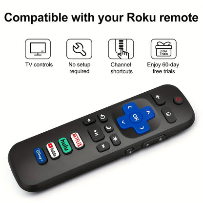2 remote controls compatible with TCL Roku/Hisense Roku/Onn Roku/Philips Roku smart TV (not applicable to RokuStick and box) Beauty World Shop