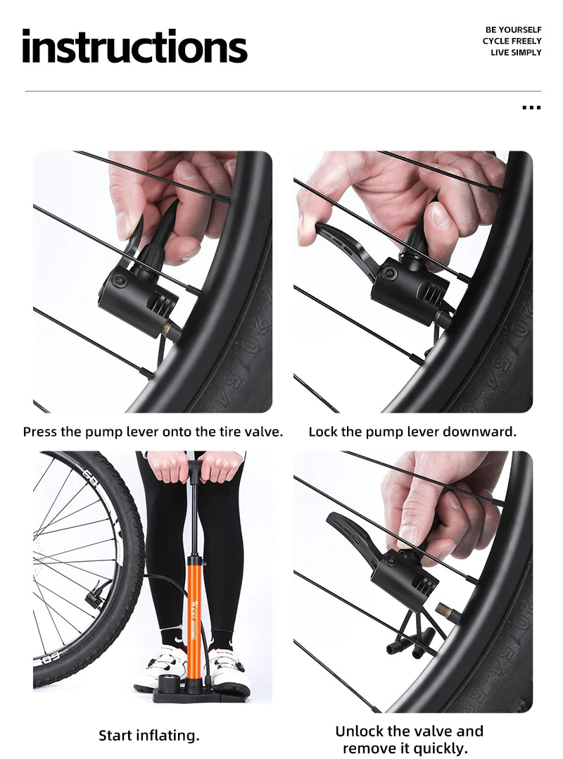 WEST BIKING 160PSI Bike Pump With Gauge Portable Stainless Steel Bike Pump Schrader Presta Valve Inflator Bike Accessories Beauty World Shop
