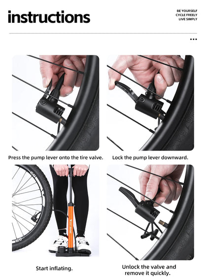 WEST BIKING 160PSI Bike Pump With Gauge Portable Stainless Steel Bike Pump Schrader Presta Valve Inflator Bike Accessories Beauty World Shop