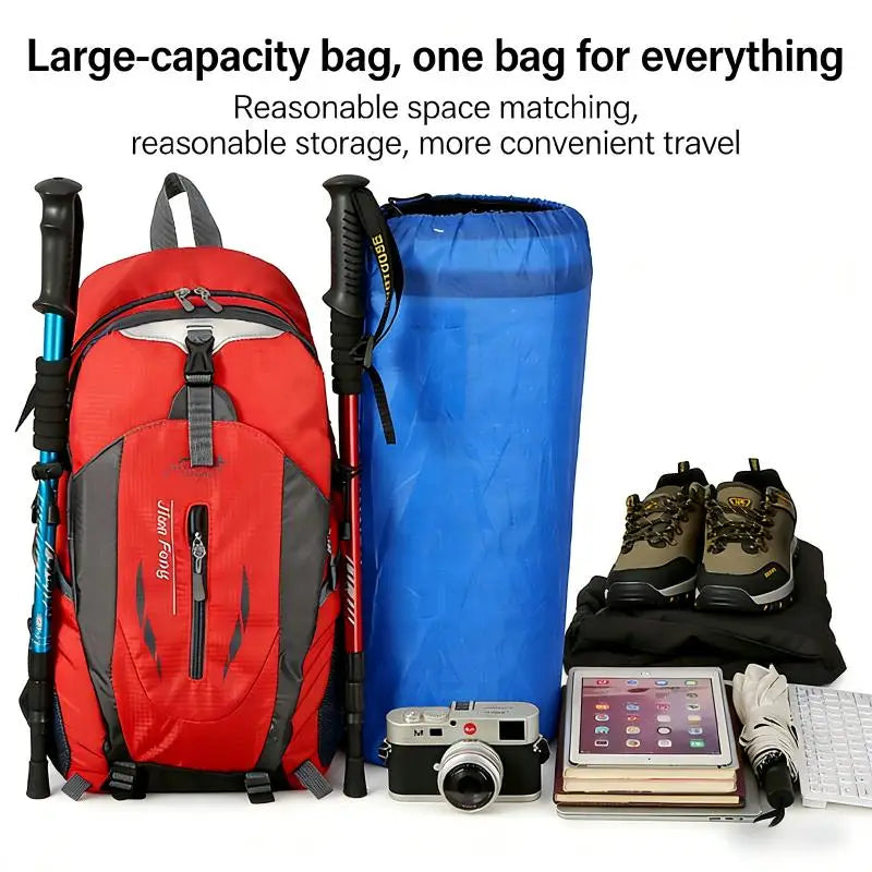 Homefish 40L Waterproof Hiking Backpack Large Capacity Breathable Rucksack Unisex Outdoor Camping Travel Climbing Sports Bag Beauty World Shop