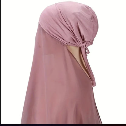Muslim Instant Hijab Women Bonnet with Chiffon Shawl Head Scarf Cap Inner Headband Stretch Hijab Cover Headwrap Turbante Beauty World Shop