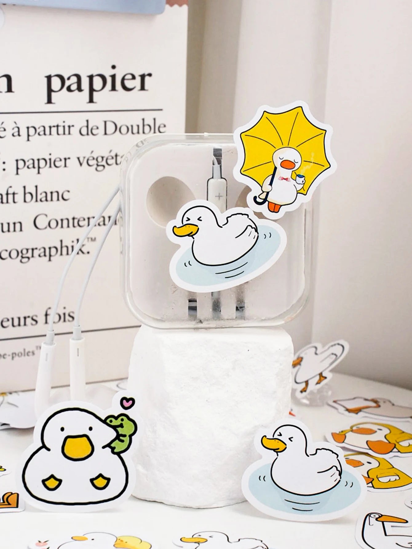 Etori Life46pcs/pack Good Life Duck Album decorative stickers Self-adhesive stickers for DIY student stationery notebook diary Beauty World Shop