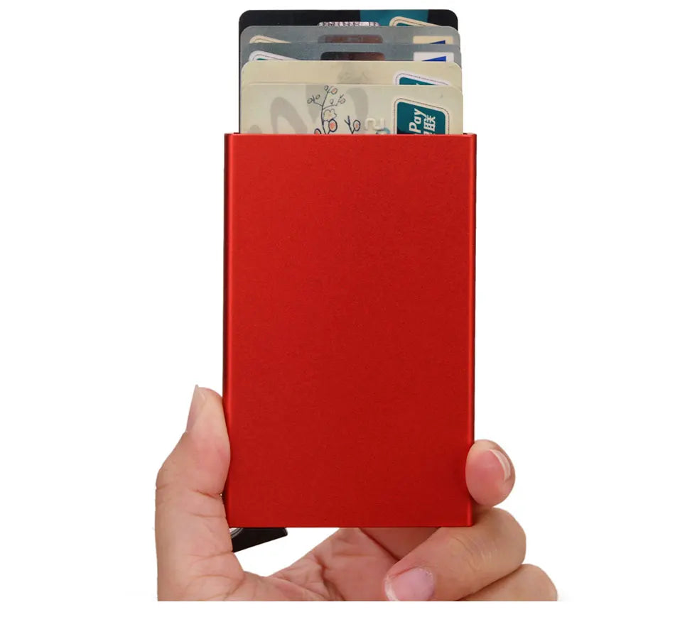 Rfid Smart Wallet Card Holder Metal Thin Slim Men Women Wallets Pop Up Minimalist Wallet Small Black Purse Vallet Walets for Men Beauty World Shop
