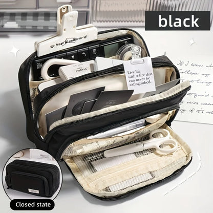 A Large-capacity Multi-layer Pencil Case, A Simple Multi-purpose Student Stationery Box And Makeup Storage Bag Beauty World Shop