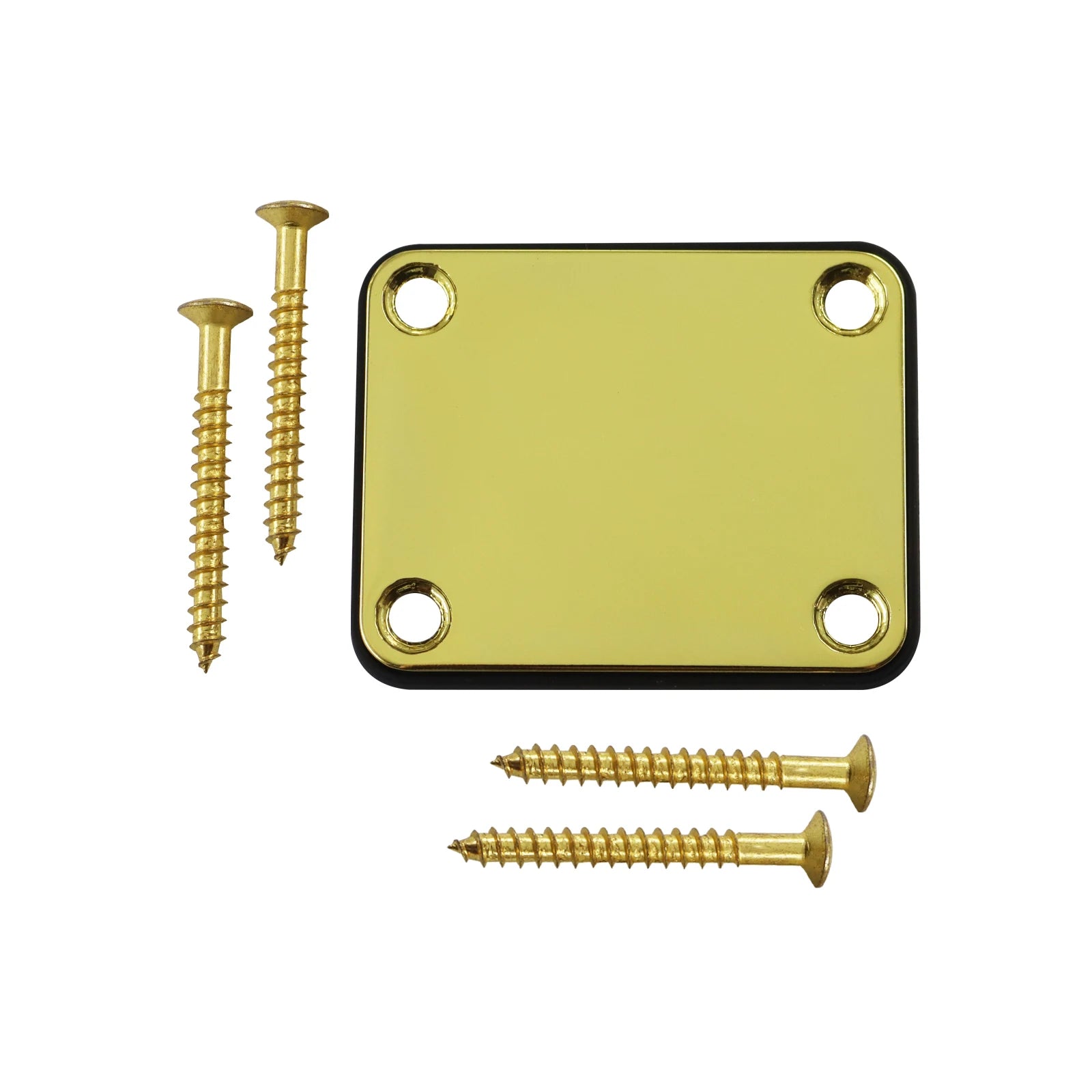 1Set  Bass Guitar Neck Plate,Electric Guitar Neck Joint Connecting Strengthen Plate with Plastic Back Plate & Mounting Screws Beauty World Shop