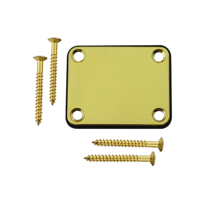 1Set  Bass Guitar Neck Plate,Electric Guitar Neck Joint Connecting Strengthen Plate with Plastic Back Plate & Mounting Screws Beauty World Shop