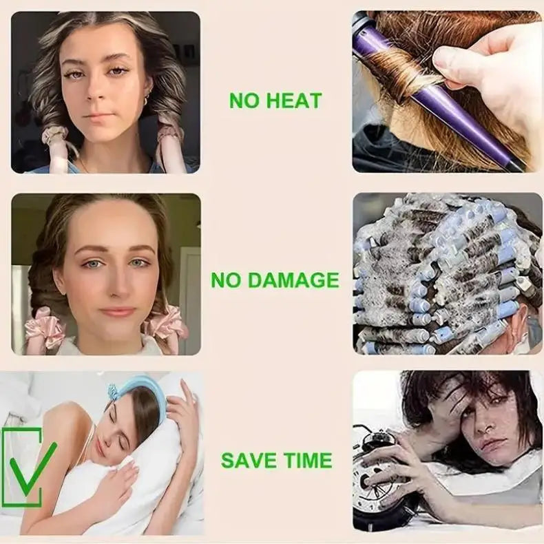 DIY Heatless Curling Stick Headband Set With Hairpin Lazy Curler Foam Sponge Curling Stick No Heat Hair Curler 21,163 Reviews 4 Beauty Fashion