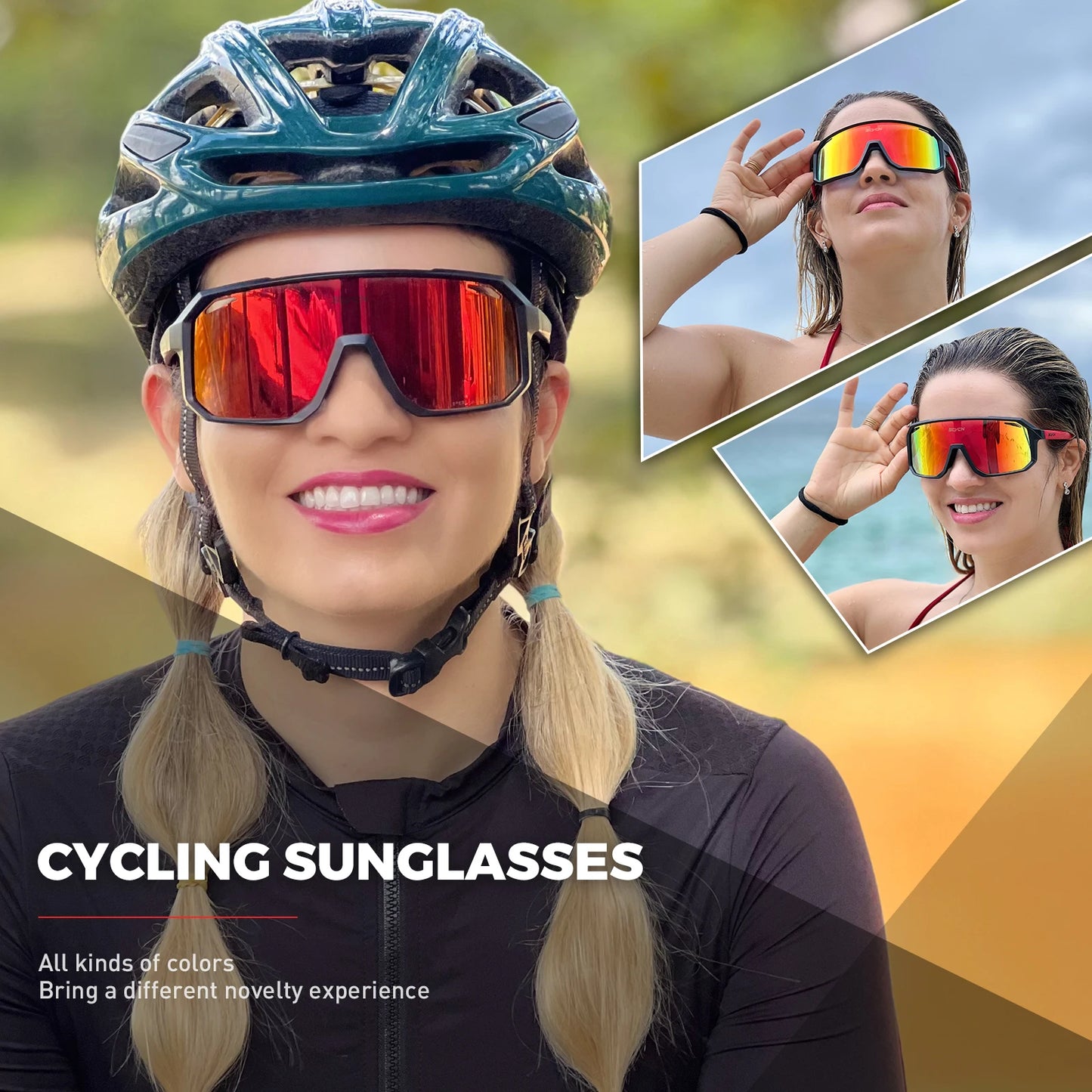 SCVCN New Cycling Glasses Bike Sunglasses Men UV400 Eyewear Outdoor Sports MTB Goggles Bicycle Women Riding Hiking Sunglasses Beauty World Shop