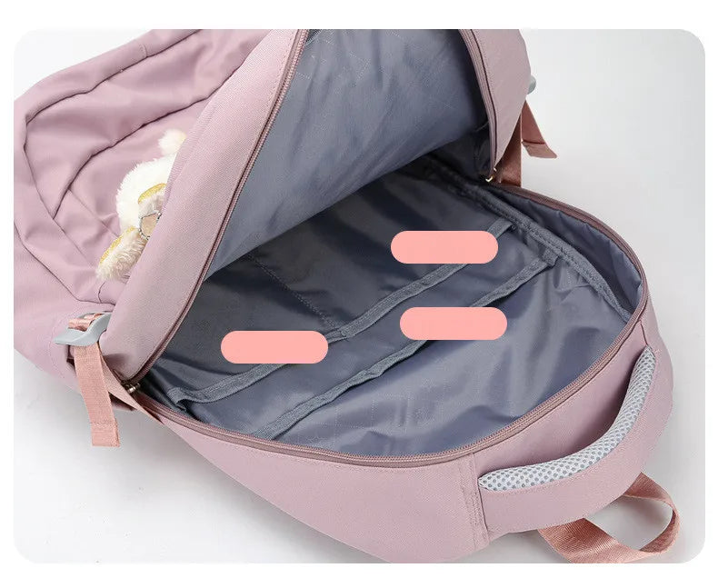 Girl School Bag Backpack Back Pack For Teenager Women Children Female Pink Schoolbag Primary High Bagpack Class Teens Child Kids Beauty World Shop